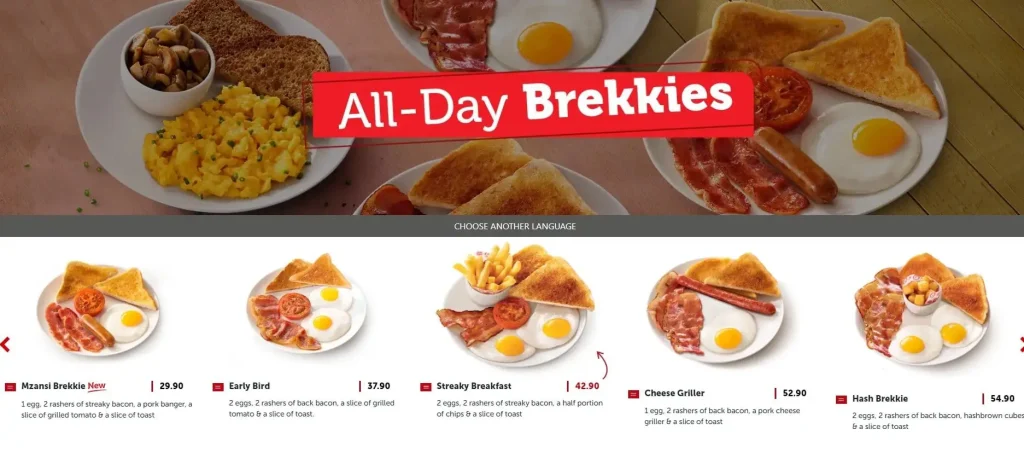 Wimpy Breakfast Menu 