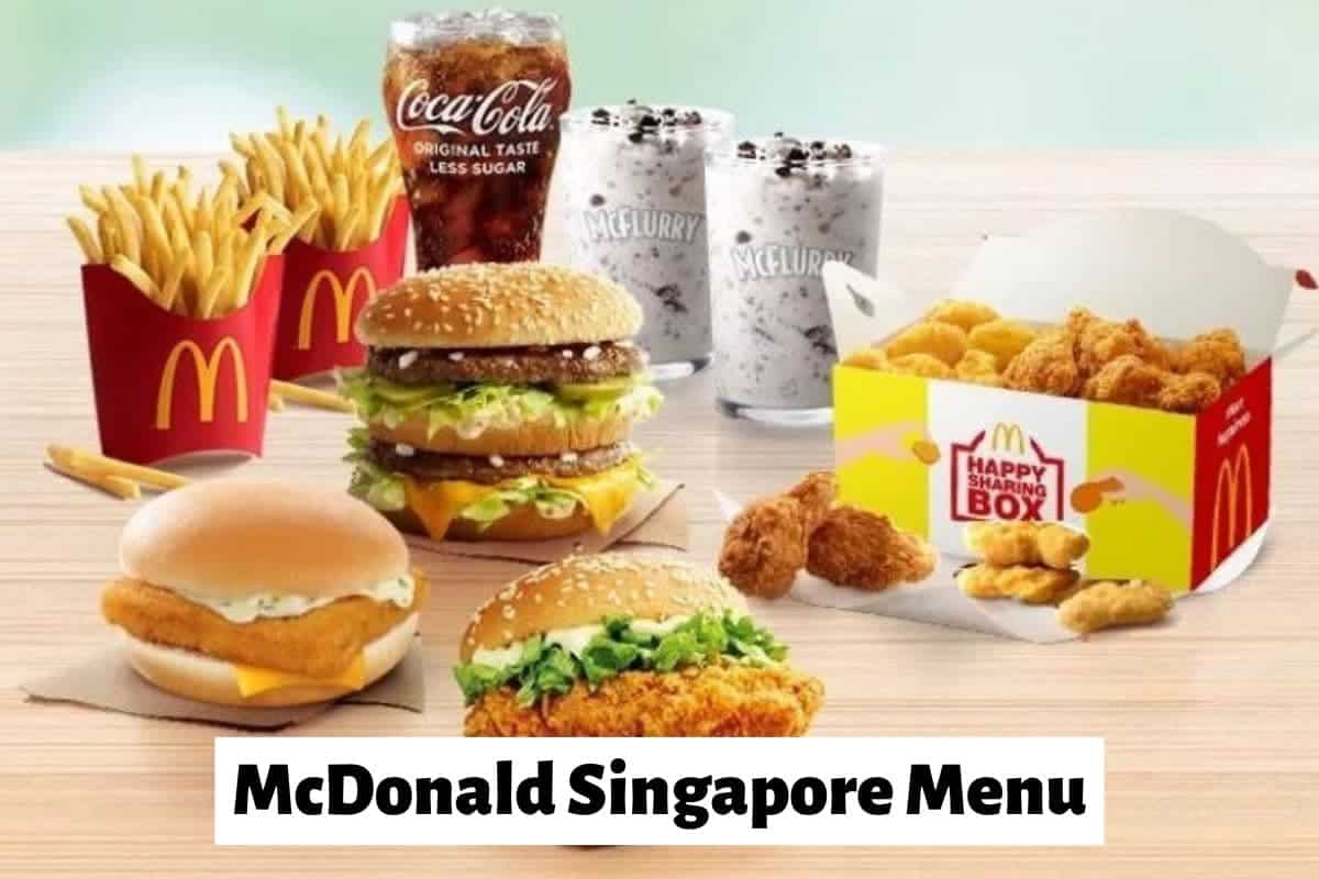 McDonalds Menu meals