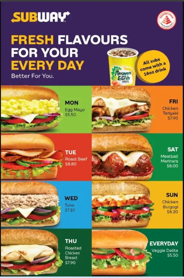 Subway Menu