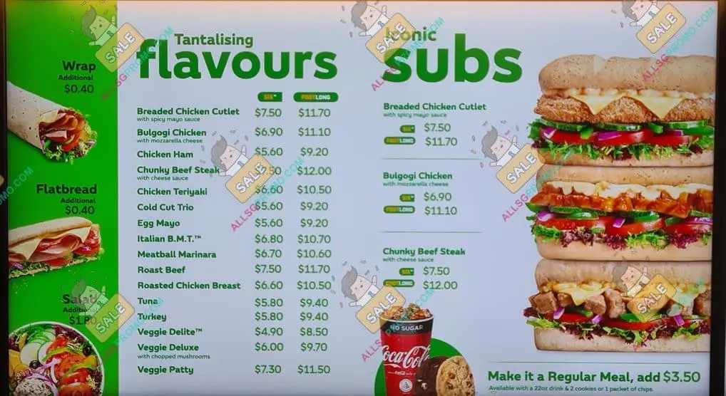 Subway Menu