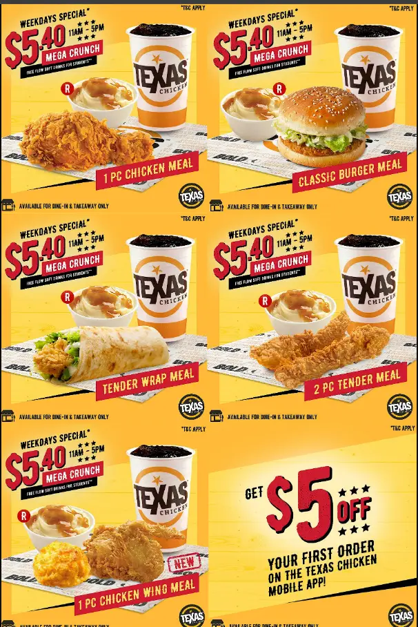 Texas Chicken Menu