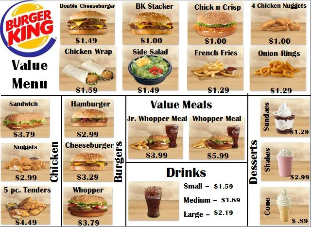 Burger King Menu With Updated Prices in Singapore 2024