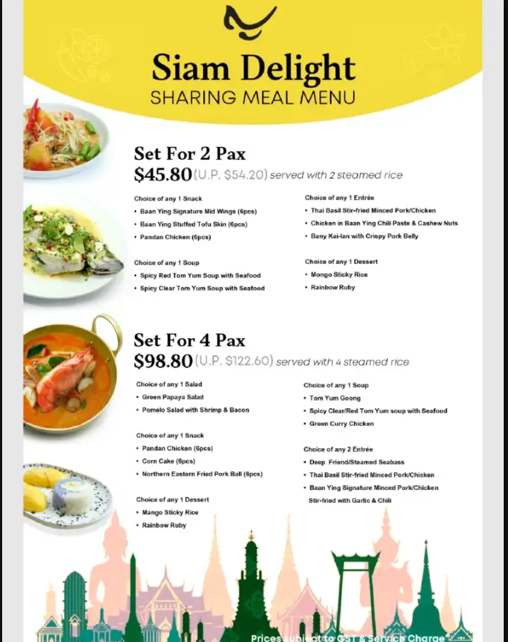 BAAN YING MENU