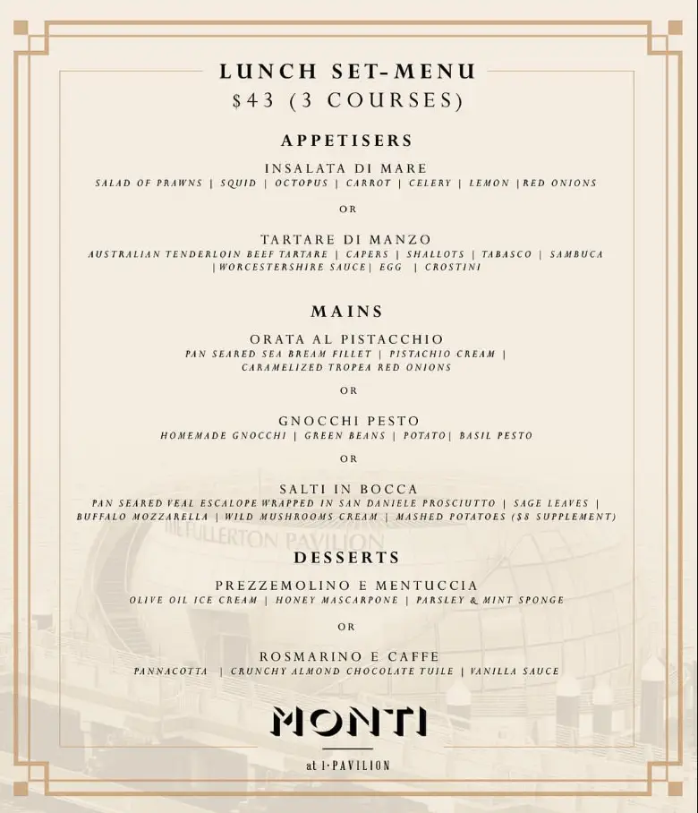 Monti menu 