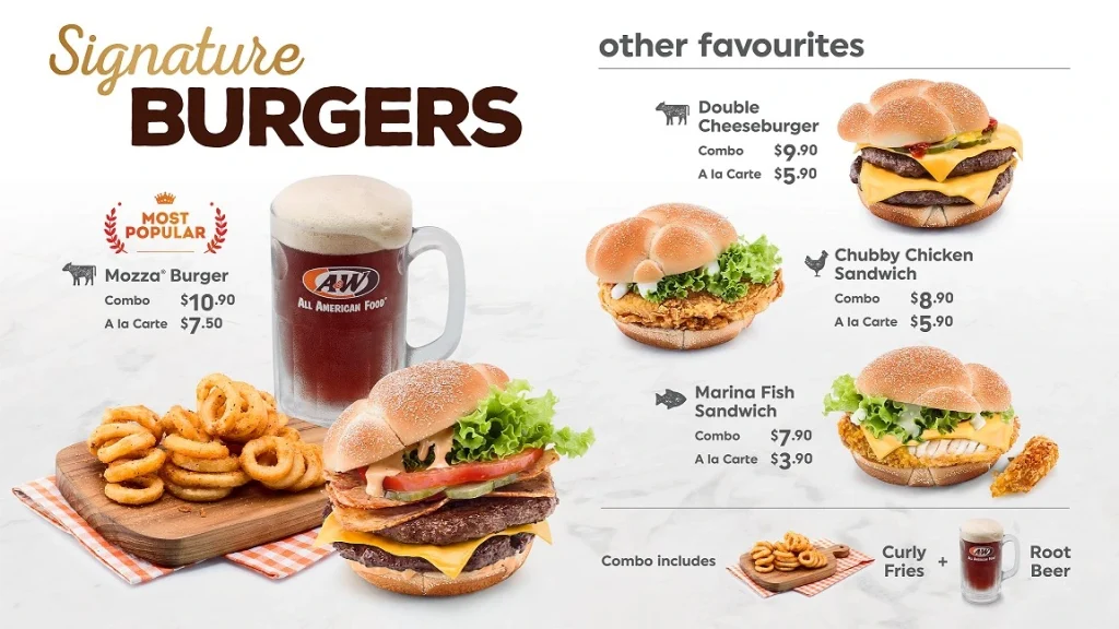 A & W MENU 