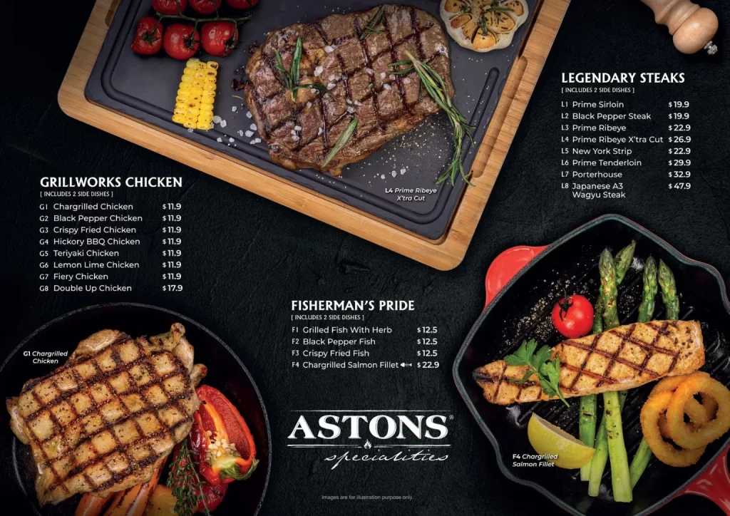 Astons menu