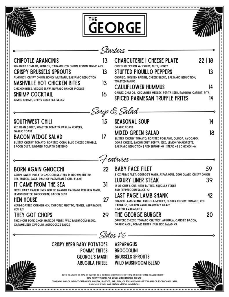 GEORGES MENU