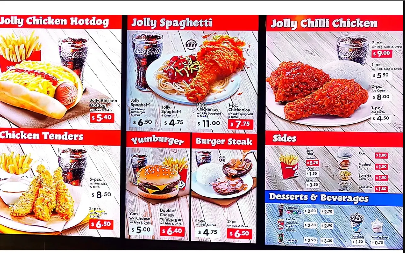 Jollibee menu