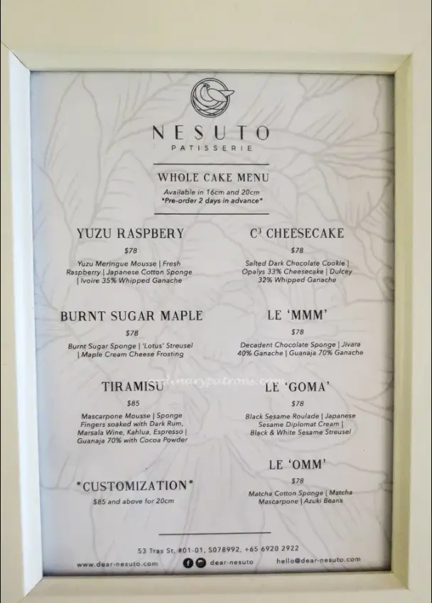 NESUTO menu 