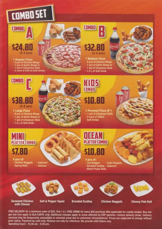 Rite Pizza menu