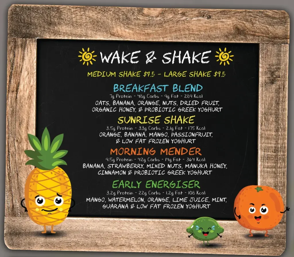 Shake Farm menu 