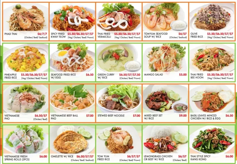 Mata Thai menu