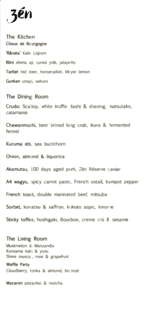 ZEN MENU SINGAPORE & UPDATED PRICES 2024