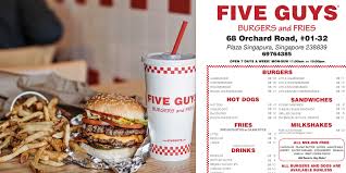 Five Guys menu