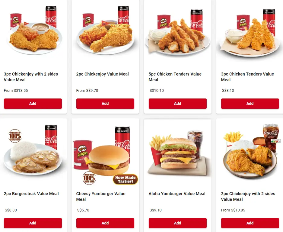 Jollibee menu