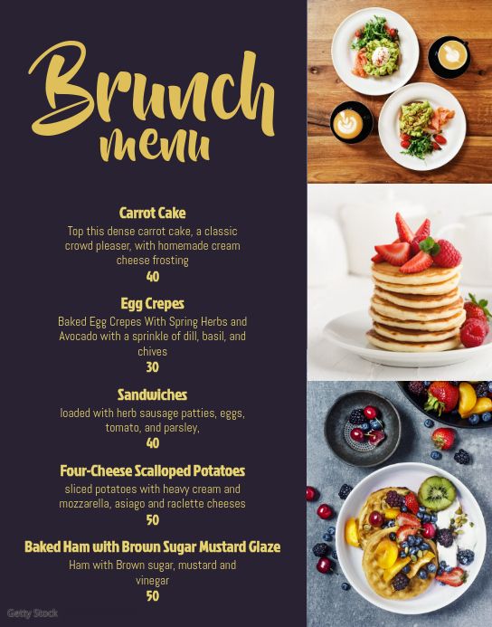 BRUNCHES MENU