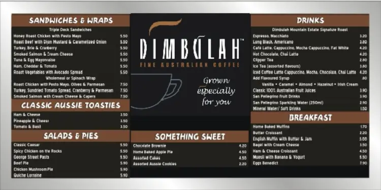 Dimbulah menu