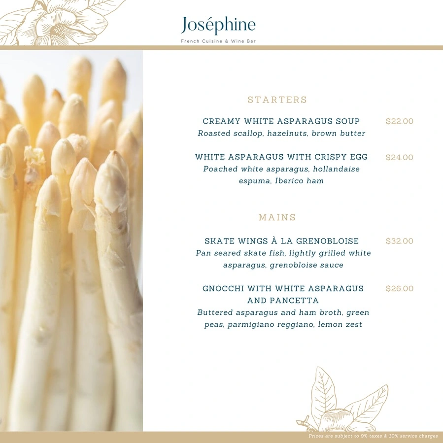 Josephine menu Singapore 