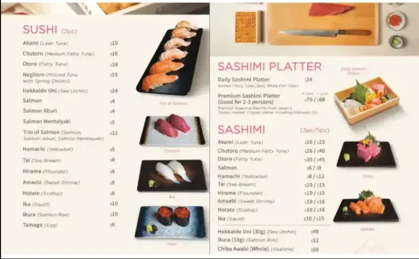 NOZOMI MENU SINGAPORE