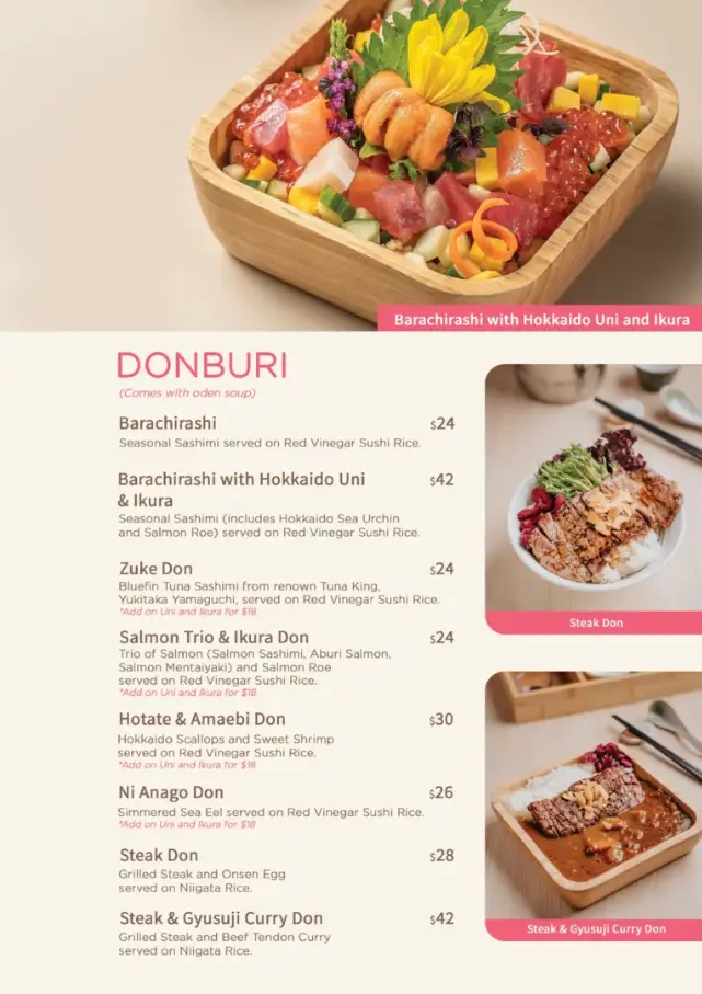 NOZOMI MENU SINGAPORE