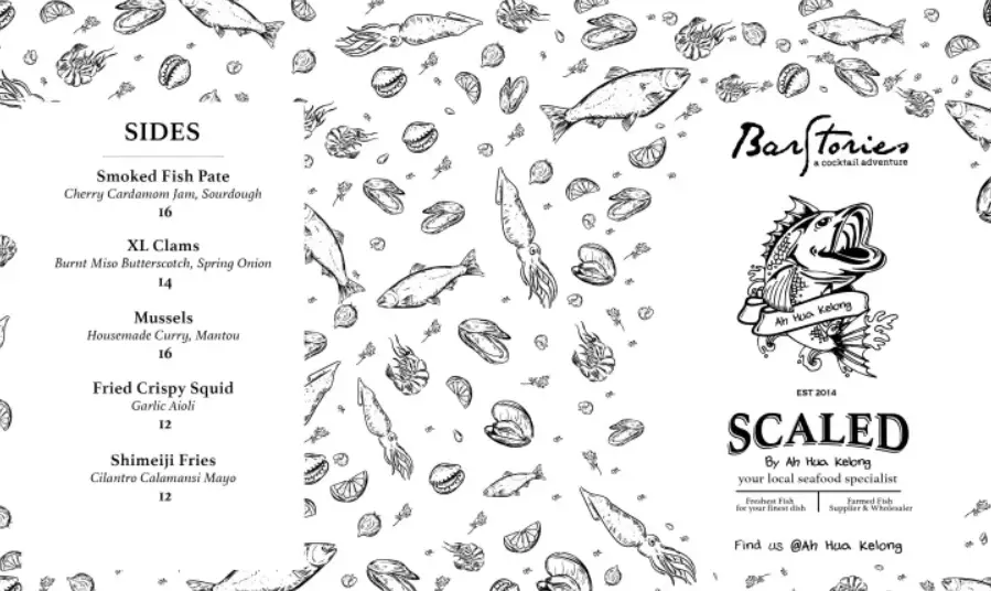 SCALED restaurant menu Singapore 