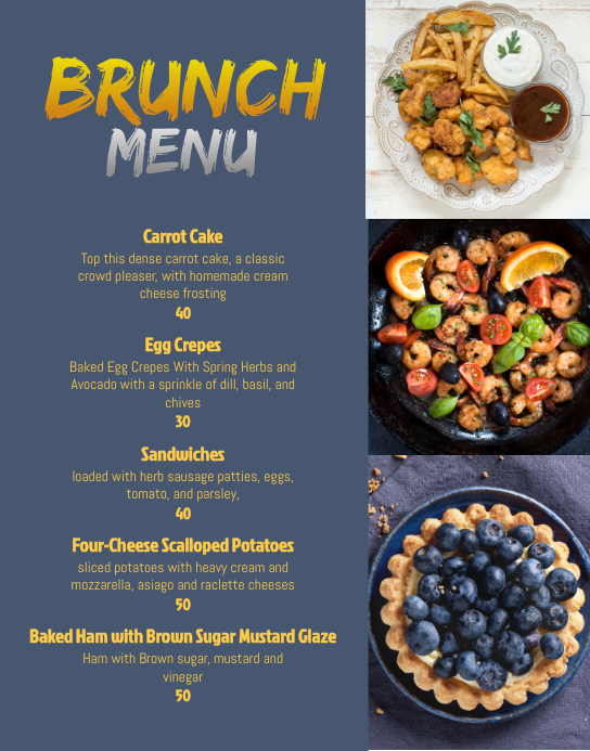 BRUNCHES MENU