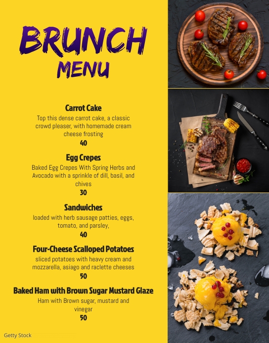 BRUNCHES MENU