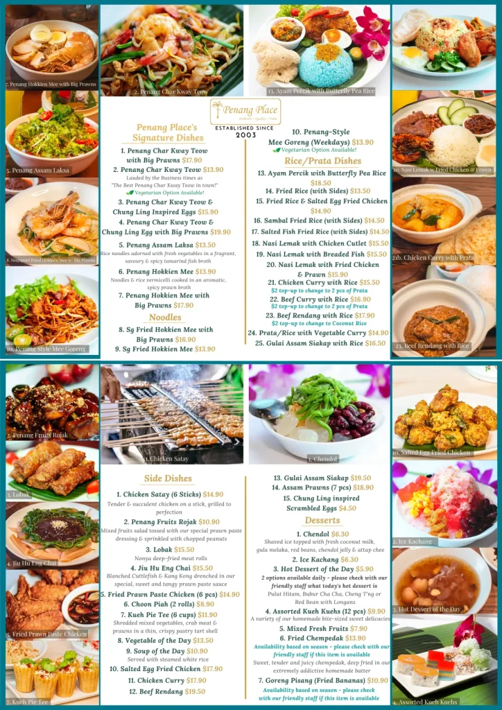 Penang Place  menu