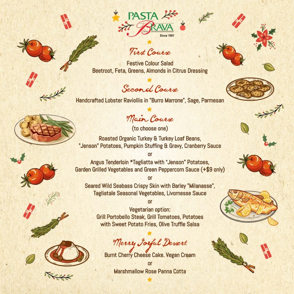 PASTA BRAVA MENU SINGAPORE 