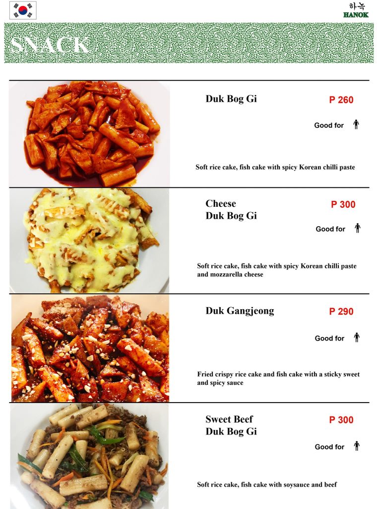 HANOK MENU SINGAPORE