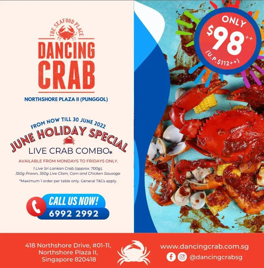 DANCING CRAB MENU SINGAPORE