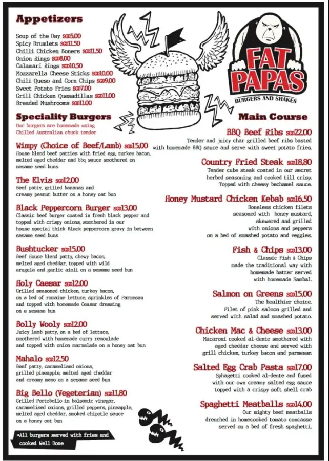 FATPAPAS MENU SINGAPORE