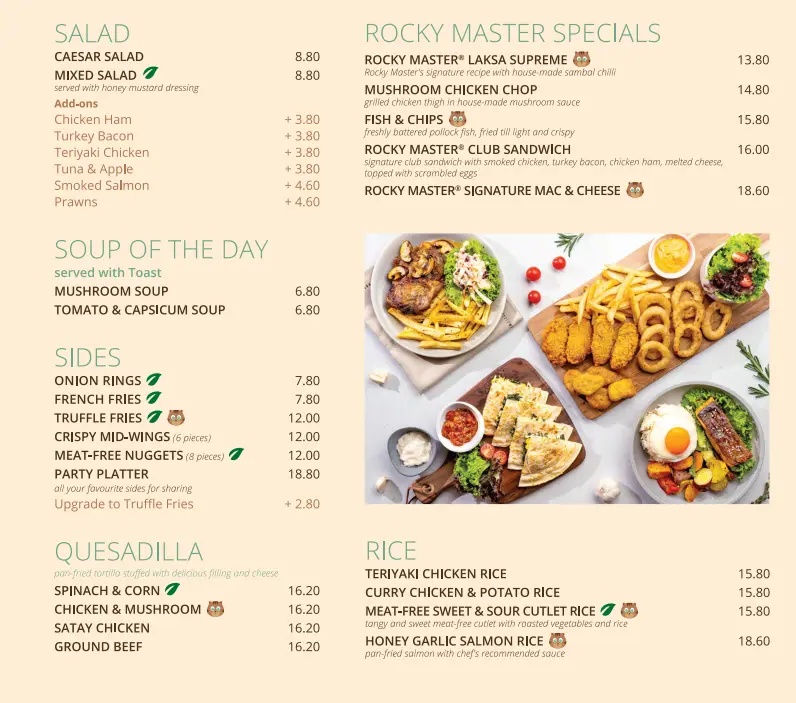 ROCKY MASTER MENU SINGAPORE 