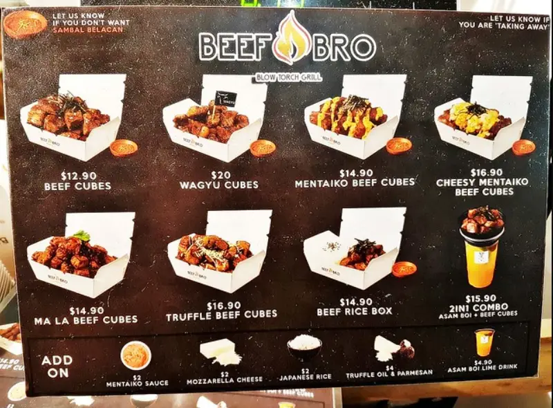 BEEF BRO SG MENU SINGAPORE 