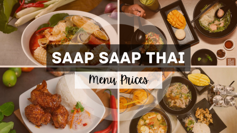 SAAP SAAP THAI MENU SINGAPORE